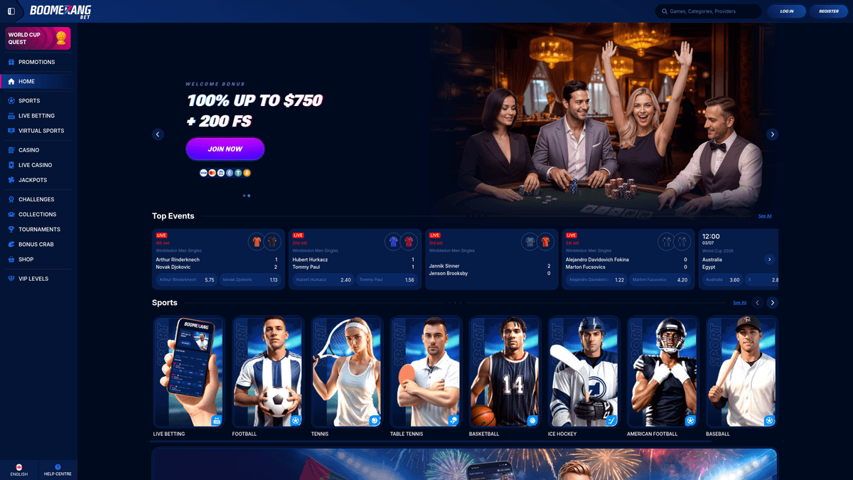 Boomerang Bet bonuses